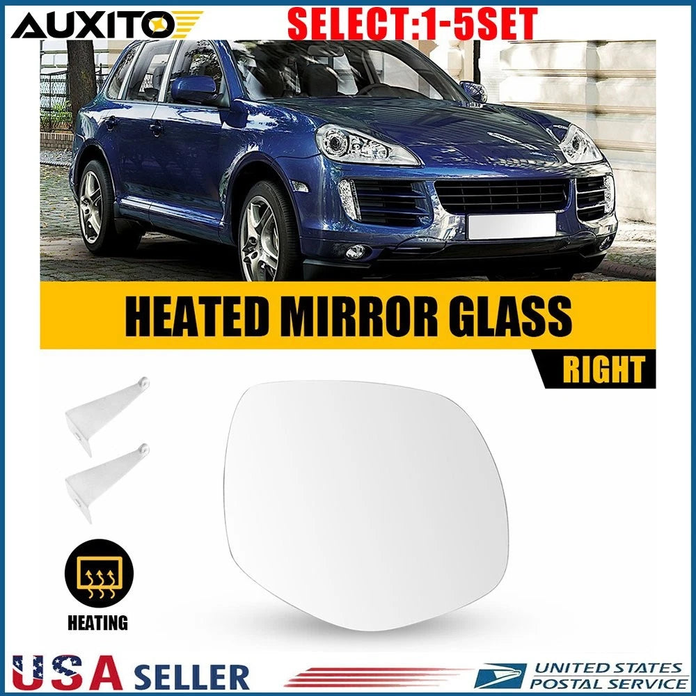 RH Right Heated Mirror Glass with Backing Plate for Porsche Cayenne (2008–2010)