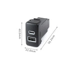 36W Dual Port TypeA/C USB Charger Socket Switch for Toyota Tacoma (2011–2020)