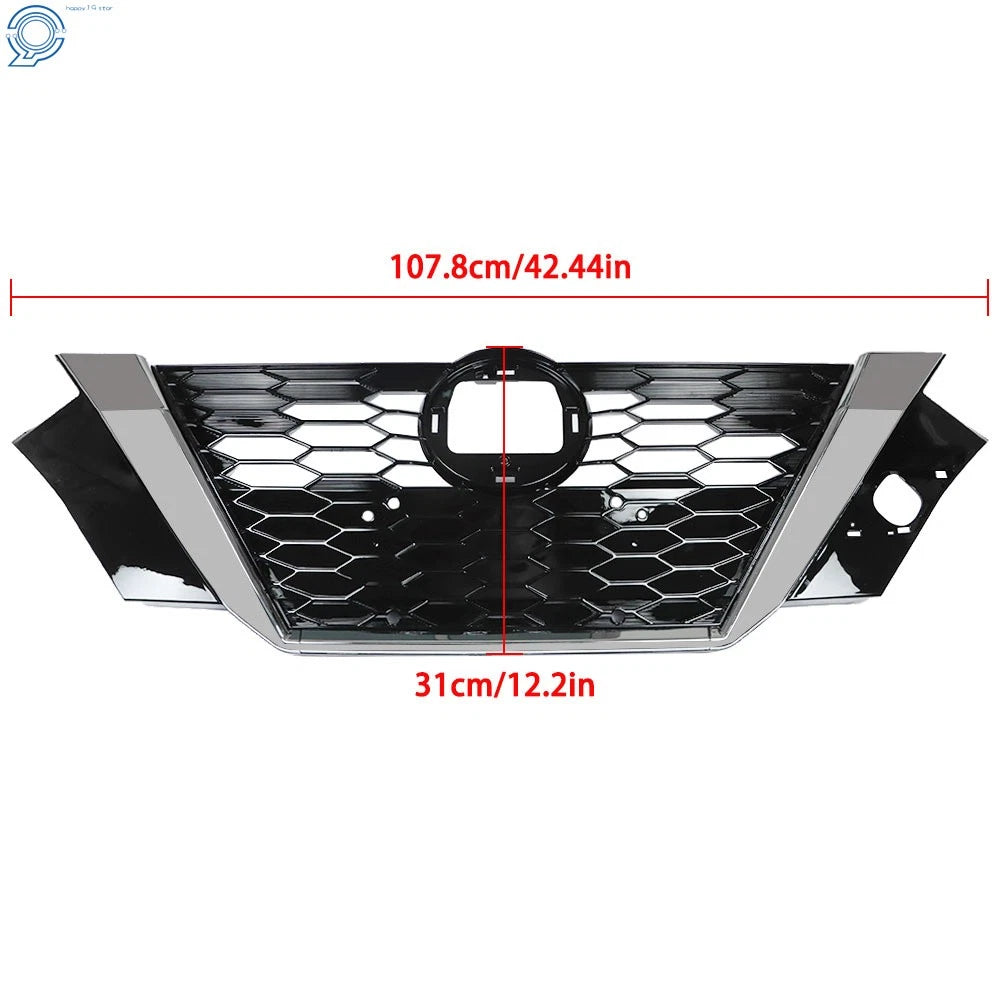 Front Bumper Upper Grille for Nissan Sentra (2020–2021) 62310-6LB0A Black & Chrome