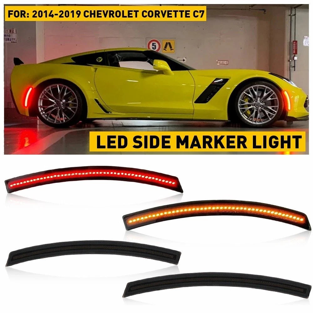 Smoked LED Side Marker Light Lamp for Chevy Corvette C7 (2014–2019) EXV