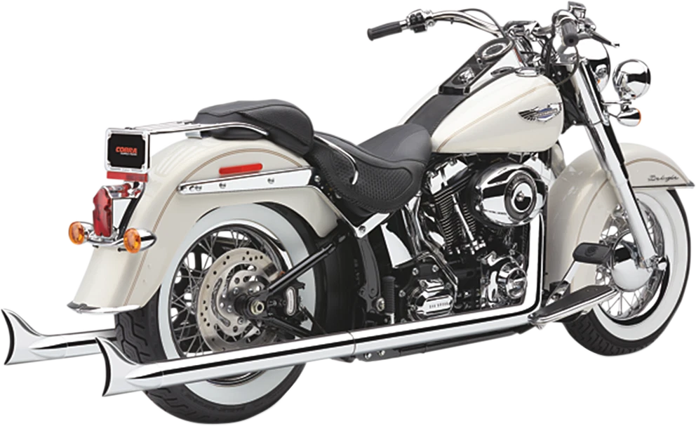 Cobra True Dual Fishtail Exhaust for Harley Softail (1997–2006) Chrome