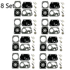 Set of 8 Carburetor Repair Kits for ZAMA RB-168 C1M-W44 Poulan PP330 PP335