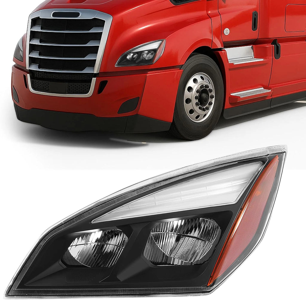 Full LED Black Headlight Driver Side for Freightliner Cascadia (2018–2024)