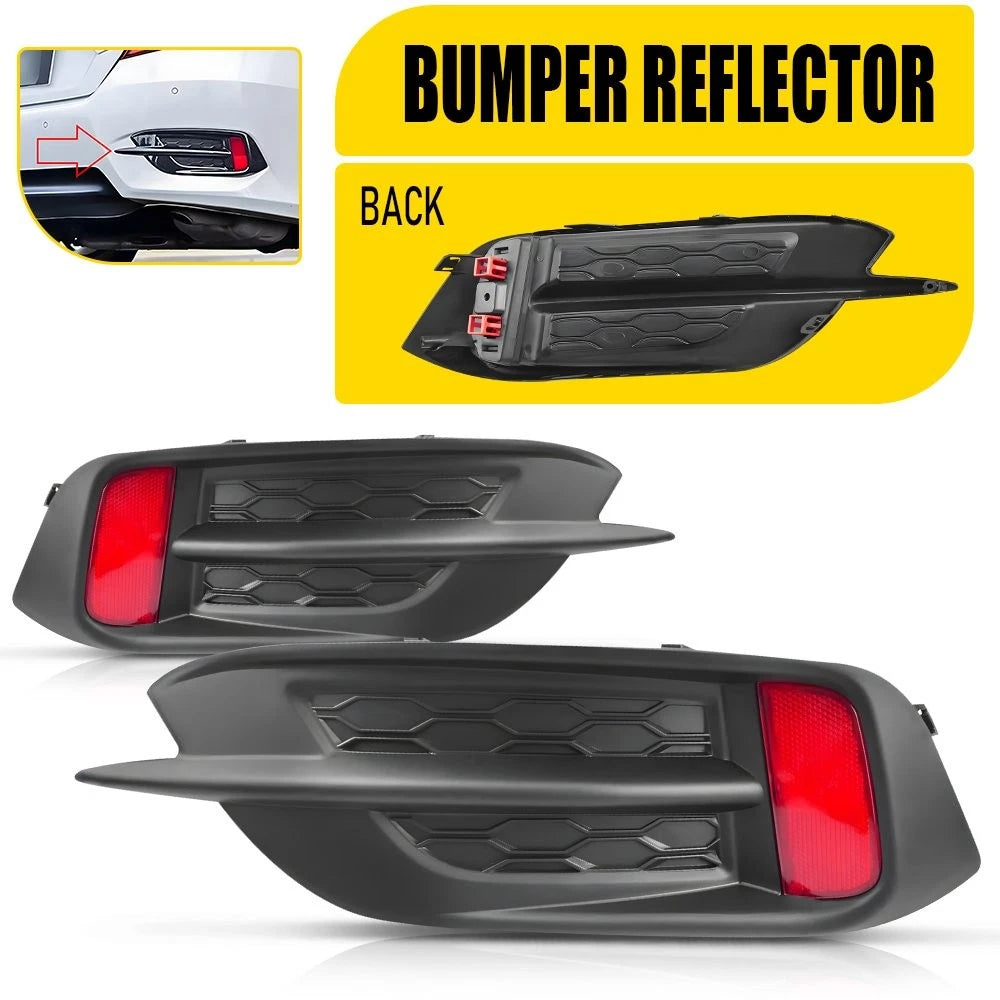 Rear Bumper Bezel Reflector Cover Molding for Honda Civic Sedan (2016–2020)