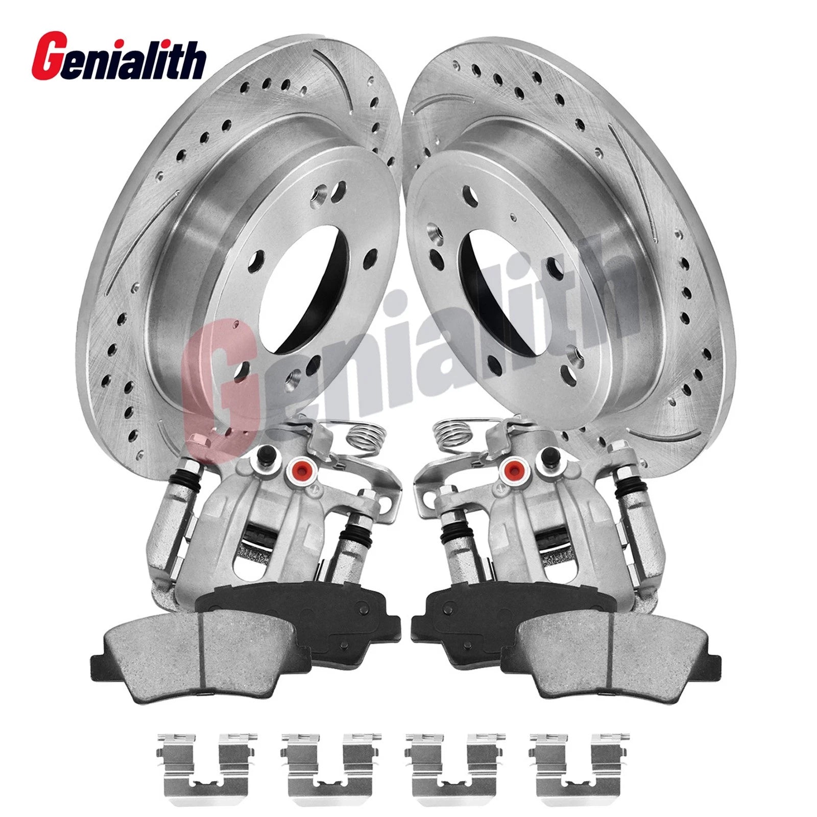 Rear Brake Rotor & Ceramic Pad + Brake Caliper for Hyundai Elantra (2011–2016)