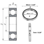 1 Pc Deep Groove Ball Bearing P0 45x58x7mm for Scooter Skateboard