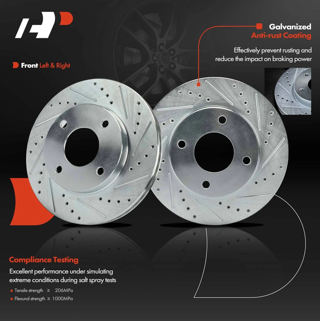 Front Drilled Brake Rotors for Nissan Versa (2009-2011)