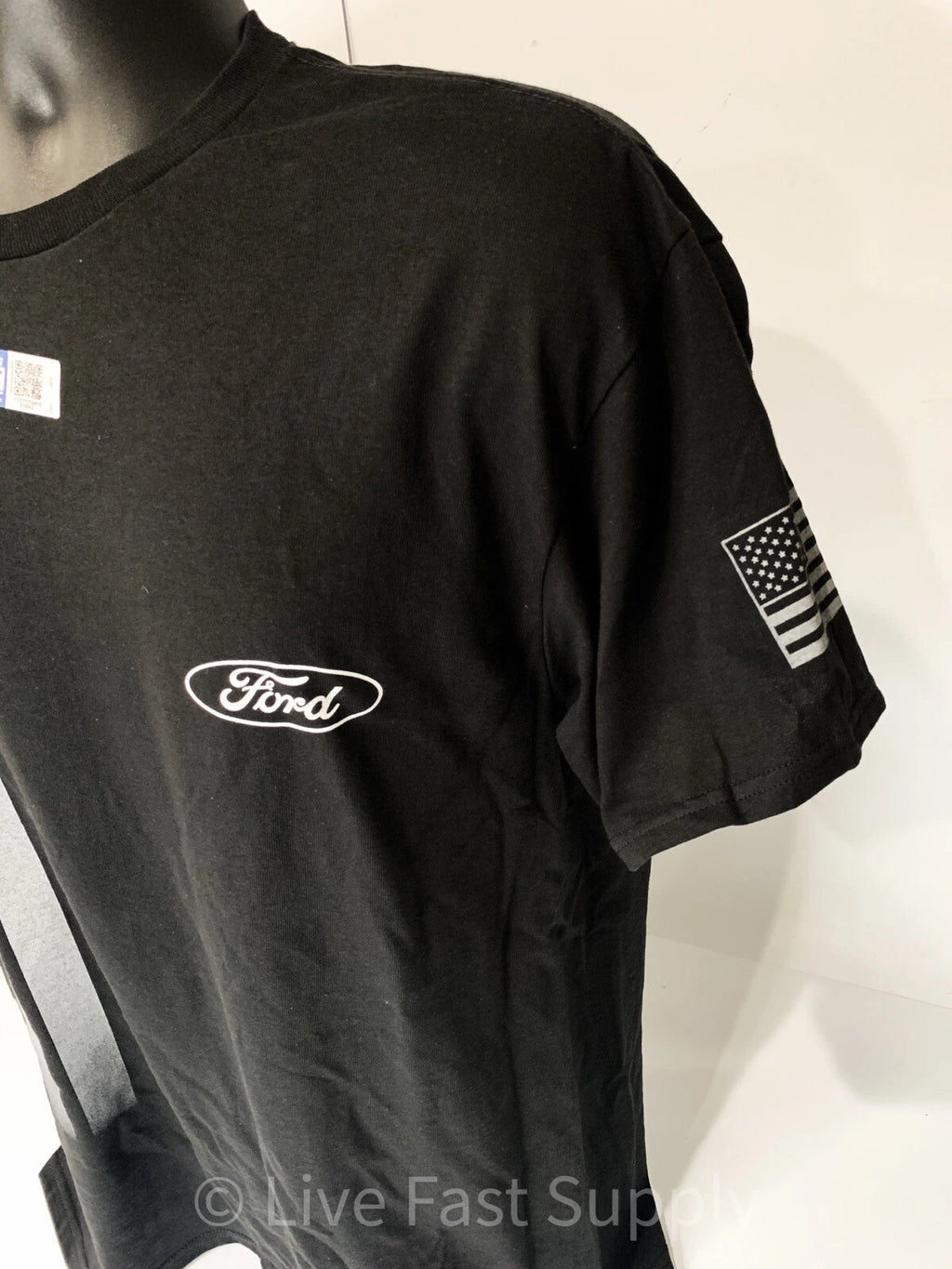 Ford Mustang Licensed T-Shirt Black with Shelby Cobra Snake Logo (2005–2026)