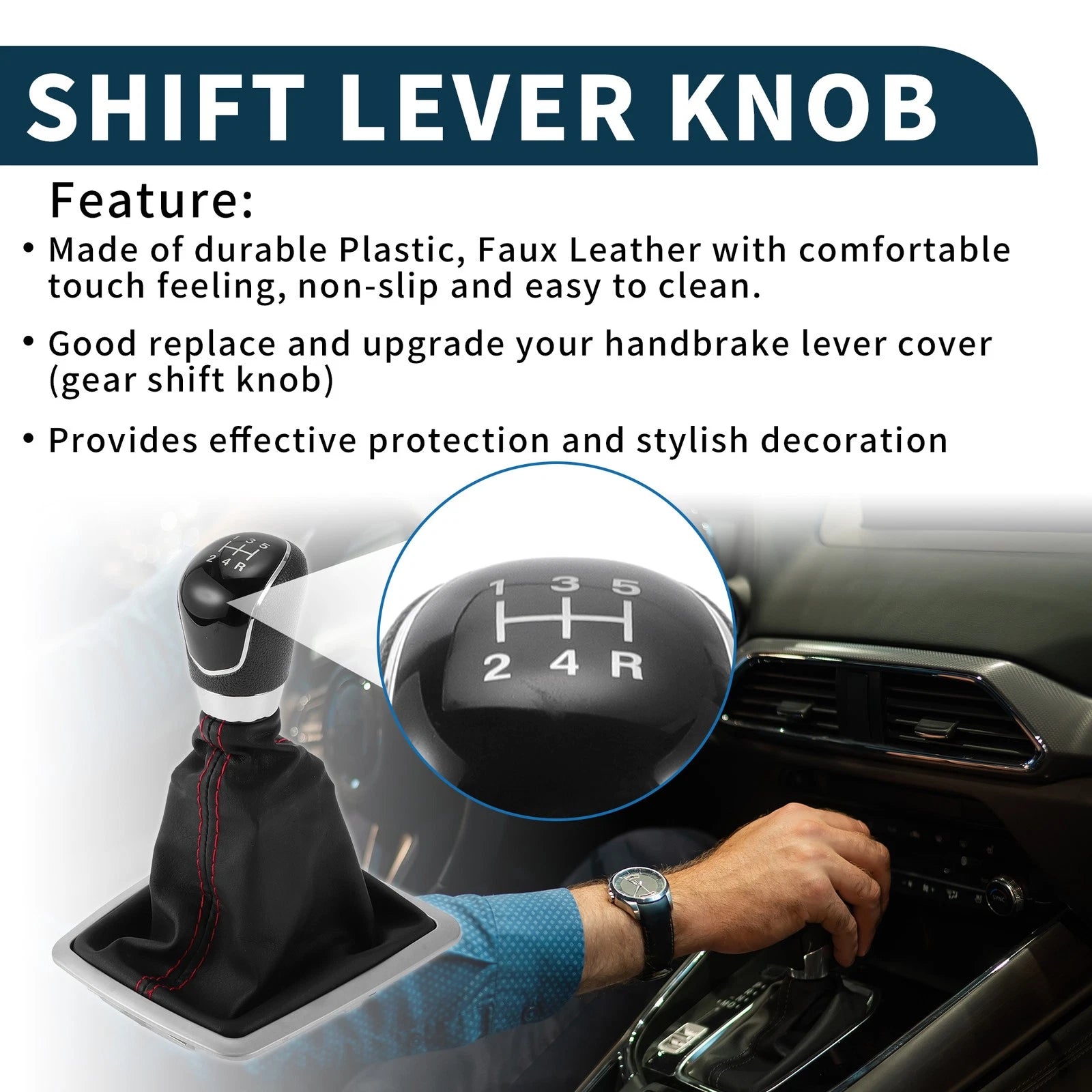 5 Speed Manual Gear Shift Knob with Cover for Ford Focus MK2 (2006–2011)