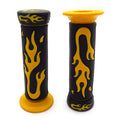 1" Yellow Flame Black Hand Grips for Yamaha FZR YZF 600 (1990–1999)