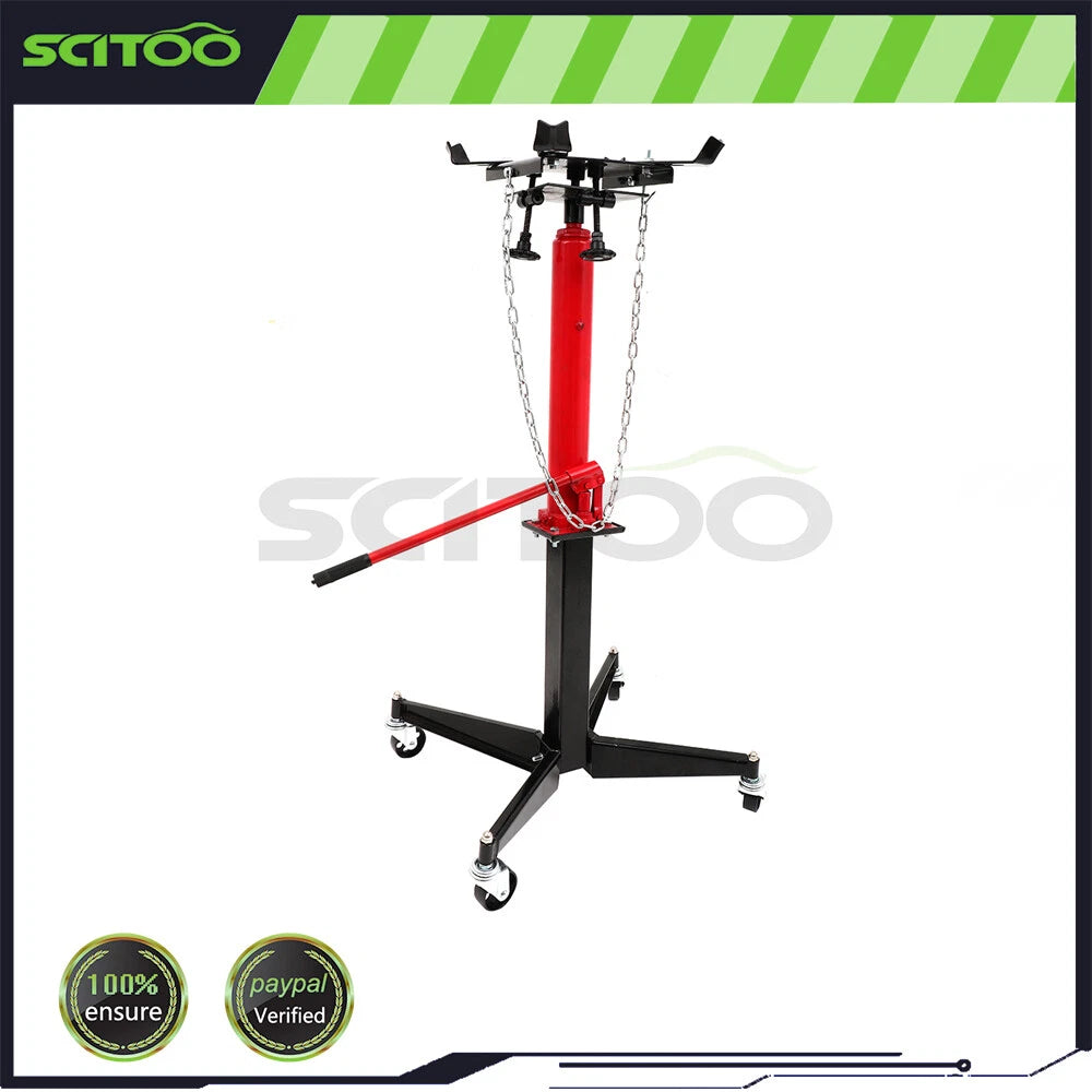 1100 LBS Hydraulic Transmission Jack for Universal Use (360° Swivel Wheels)
