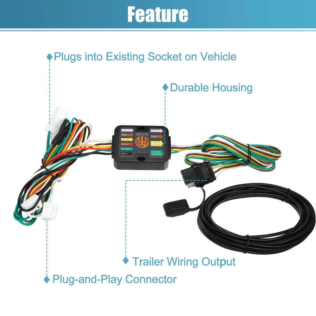 Set of 4 Trailer Wiring Harness 56434 for Toyota RAV4 (2019–2020)