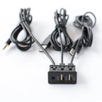 Dual USB 2.0 Car Charger with 3.3mm AUX Extension Cords