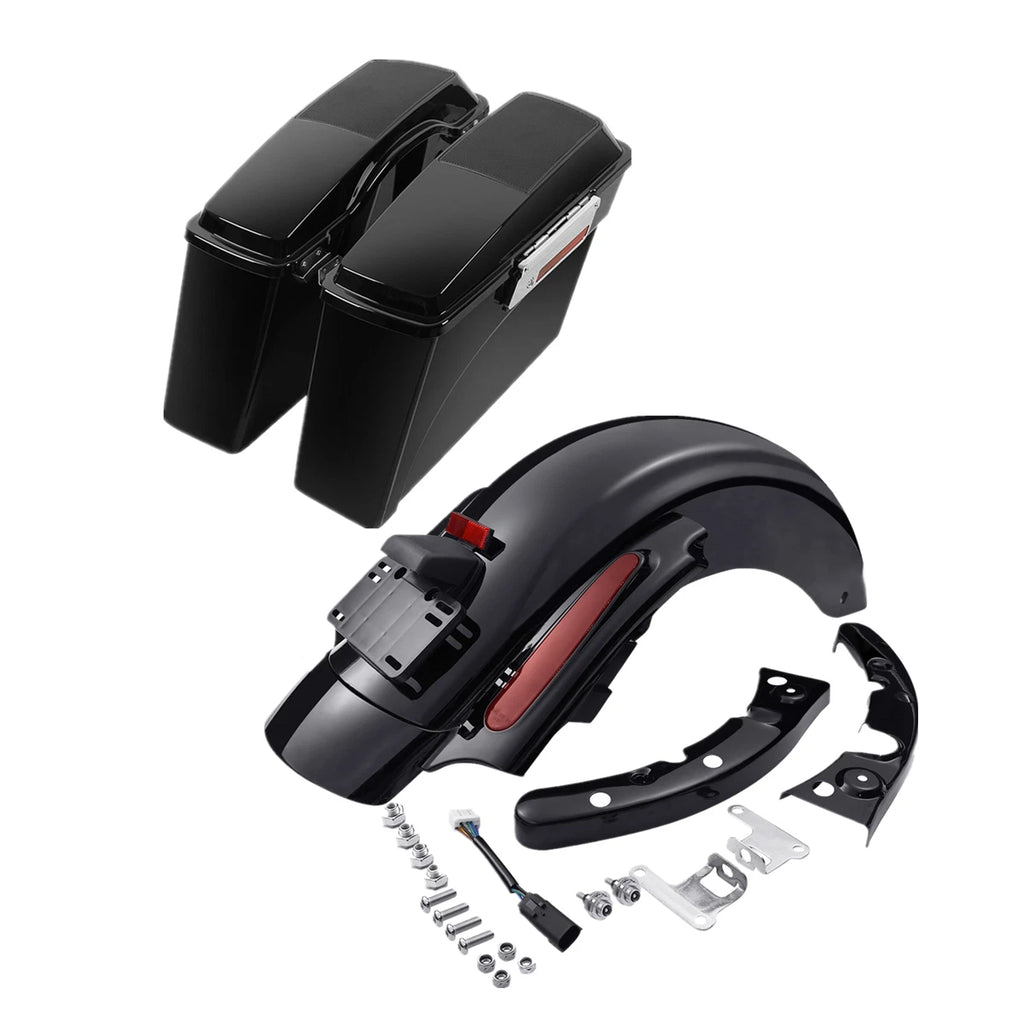 Saddlebags 6x9" Speaker Lid & Rear LED Fender for Harley Street Road Glide (2009–2013)