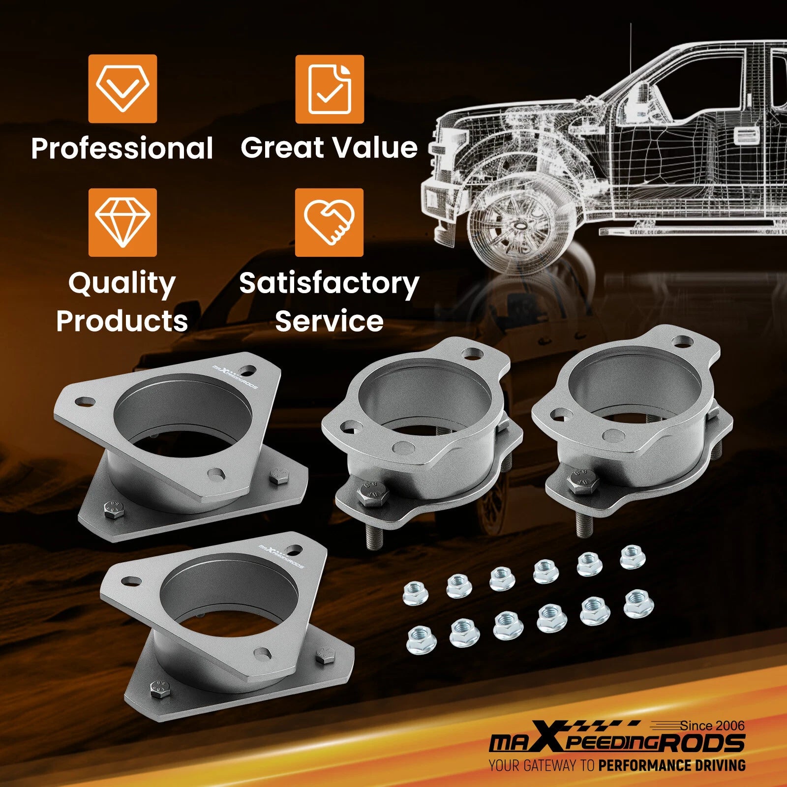 Set of 4 Leveling Lift Kit Spacers for Ford Explorer (2002-2005)