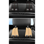 Dual Hook Car Seat Organizer with Suede Finish and Phone Stand Feature