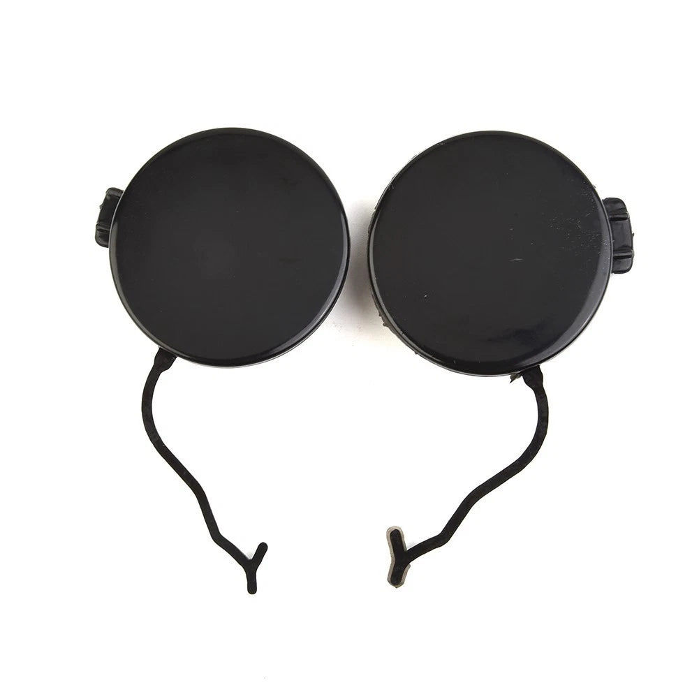 2X Front Bumper Tow Hook Eye Cap Cover for Porsche (2011–2014) - Black