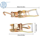 Set of 4 Ratchet Tie Downs 2" WLL 1000lbs with Steel J-Hook for Trailer