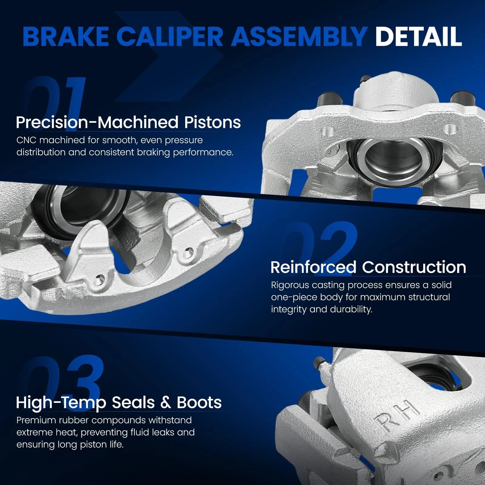 Front Brake Calipers w/ Bracket for Volvo V50 Mazda 3 (2005-2007)