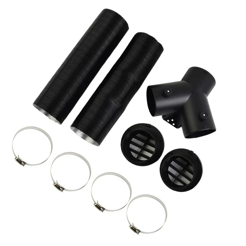 75mm Pipe-Ducting Y Piece + Vent + Hose Clip for Diesel Heater
