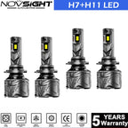 Set of 4 H7 H11 LED Headlight Bulbs for High Low Beam (6500K)