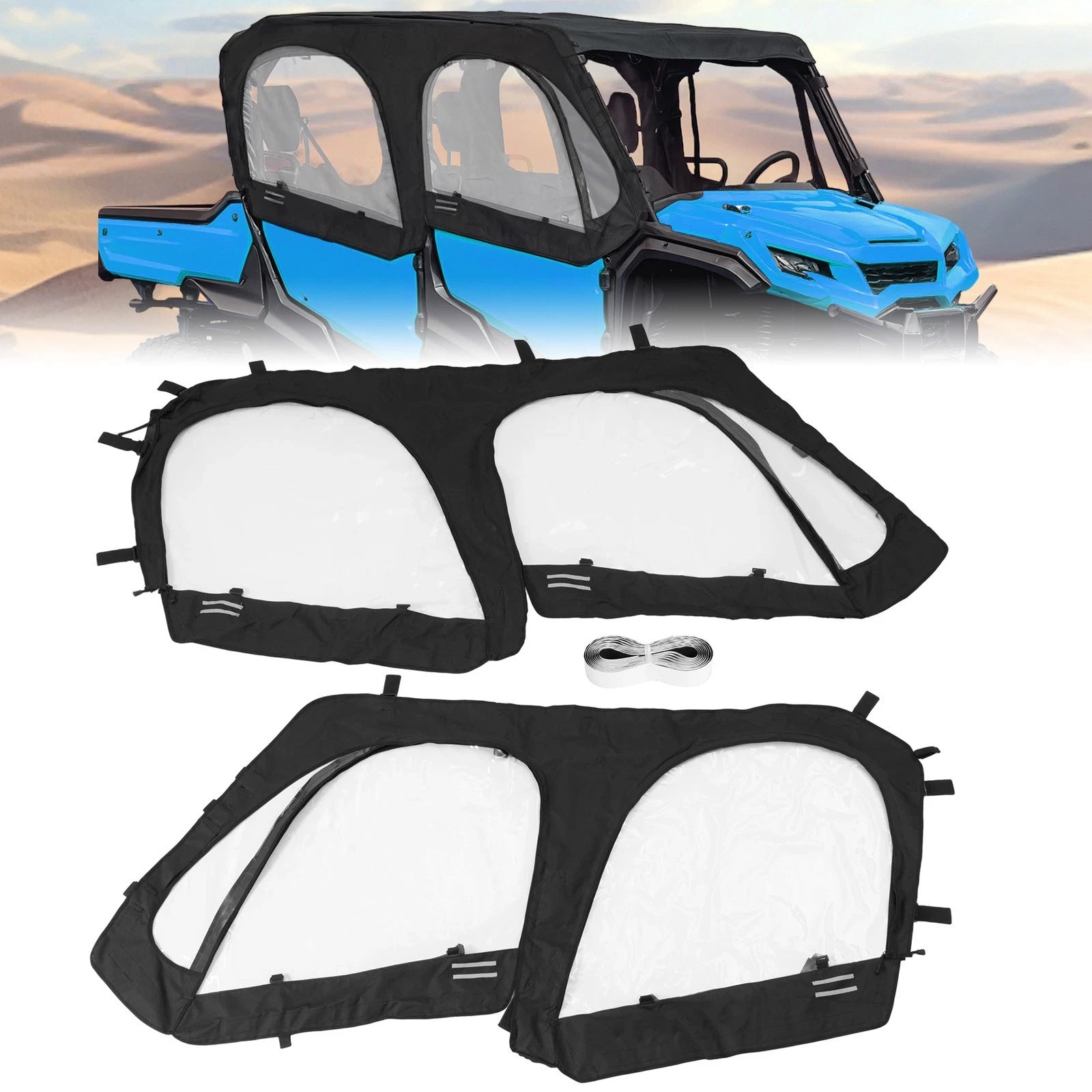 Set of 2 Soft Door Cab Enclosures for Honda Pioneer 1000-6 (2023–2025)