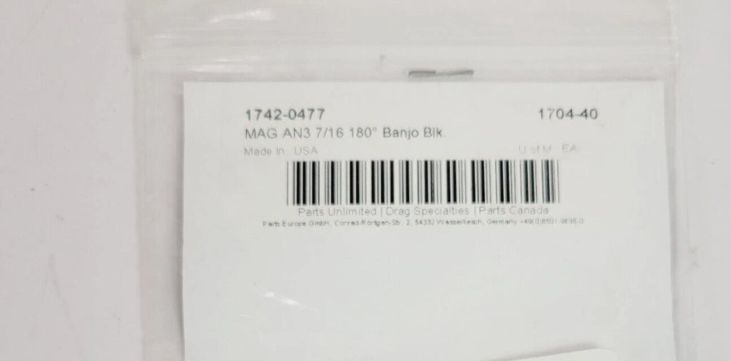 Magnum 10mm Brake Line Banjo Fitting for Motorcycle (7/16 AN3 180) Black 1704-40
