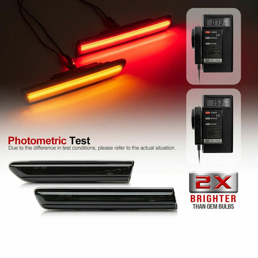Amber Red LED Bumper Side Marker Indicator Lamps for Acura TL (2004–2008)