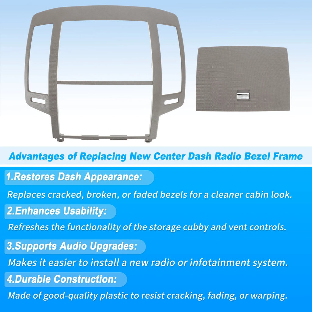 Center Dash Radio Bezel Storage Cubby Vents Frame for Nissan Altima (2005–2006)