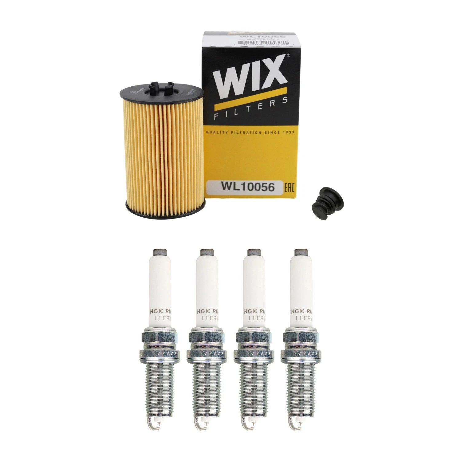 Wix Engine Oil Filter & NGK 4 Ruthenium HX Spark Plugs for A3 Golf R (2015–2020)