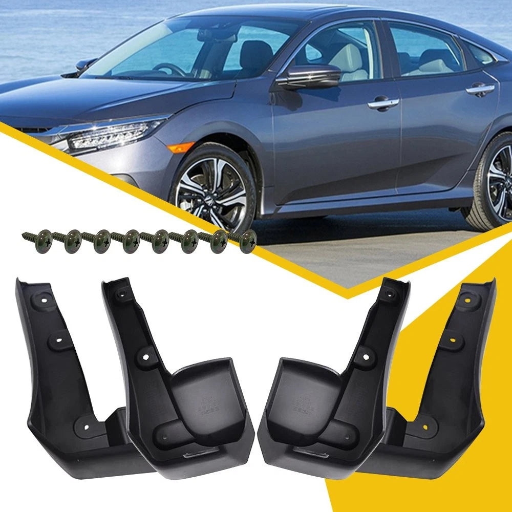 Mud Flaps Splash Guards for Honda Civic Sedan (2016–2021) Front & Rear