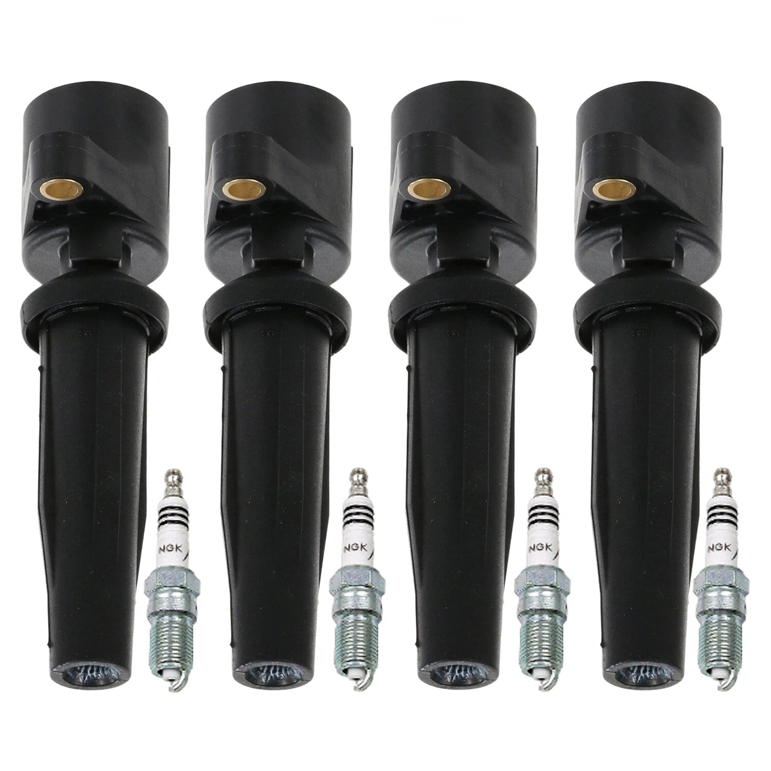 Set of 4 Ignition Coils & Spark Plugs for Ford Escape Mariner (2001–2012)