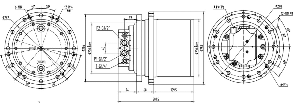 Travel Motor Final Drive for John Deere 50G 60G 50D 60D (2010–2019) 4671390