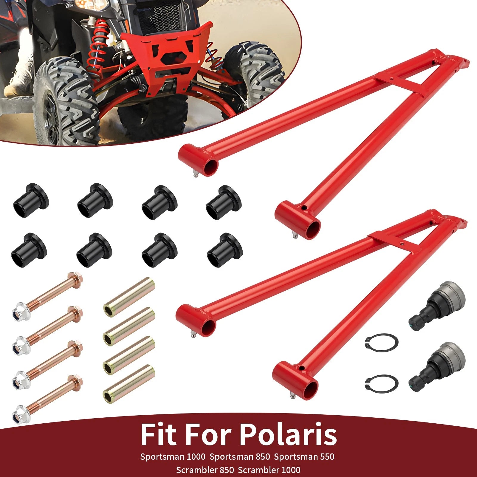 Front Lower A-Arm Kit for Polaris Sportsman 1000 850 550 (1019519-293, 1019520-293)