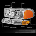 Chrome Housing Amber Corner Headlight for GMC Sierra/Yukon (1999–2007)