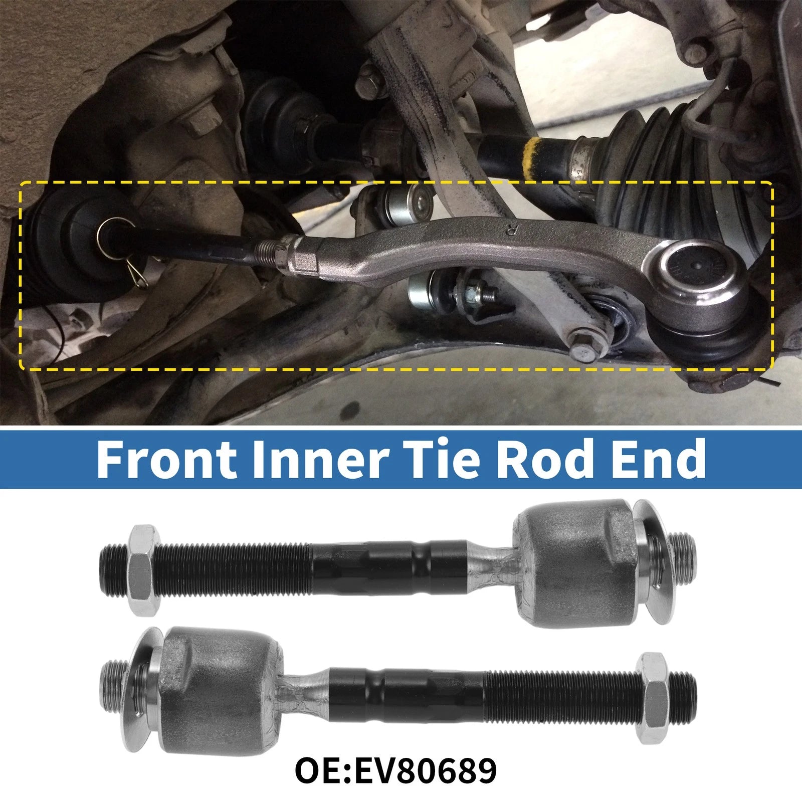 2 Pcs Front Inner Tie Rod End Links for Mercedes-Benz ML320 (1998–2003) EV80689