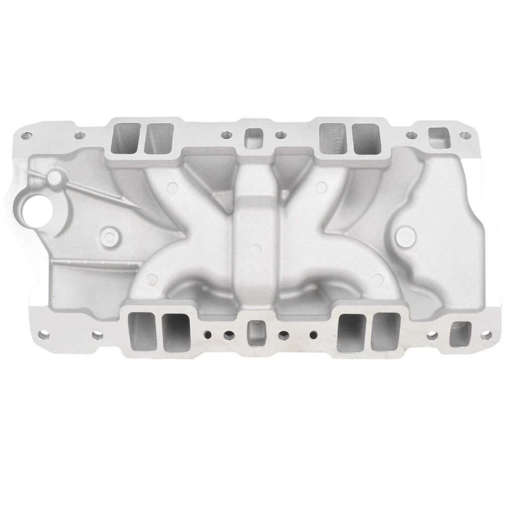 SBC Aluminum Intake Manifold for Chevy 305 327 350 383 (1955–1986) Satin Finish