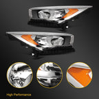 Headlights for Ford Escape (2017–2019) Chrome Amber Reflector Pair
