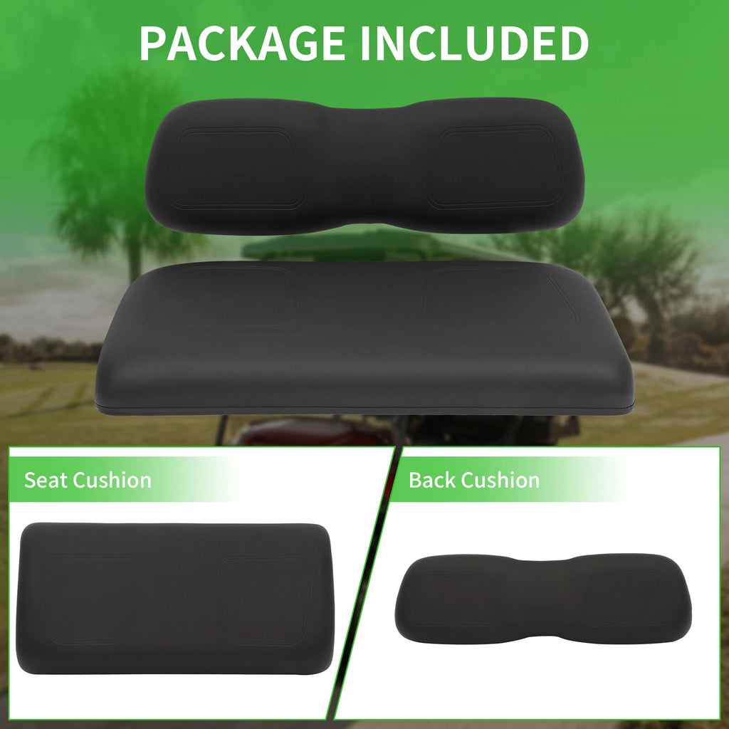 Set of 2 Black Front Seat Cushions for Club Car DS (Fits )