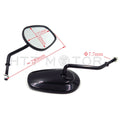 Black Tapered Teardrop Rearview Mirrors for Harley Davidson FLHTC Road King (8mm)