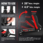 4.5-20in Hydraulic Lift Floor Jack for Universal Use (8000lbs Capacity)
