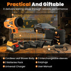 Cordless Leaf Blower for Universal Use (Variable Speed, 2 Batteries)