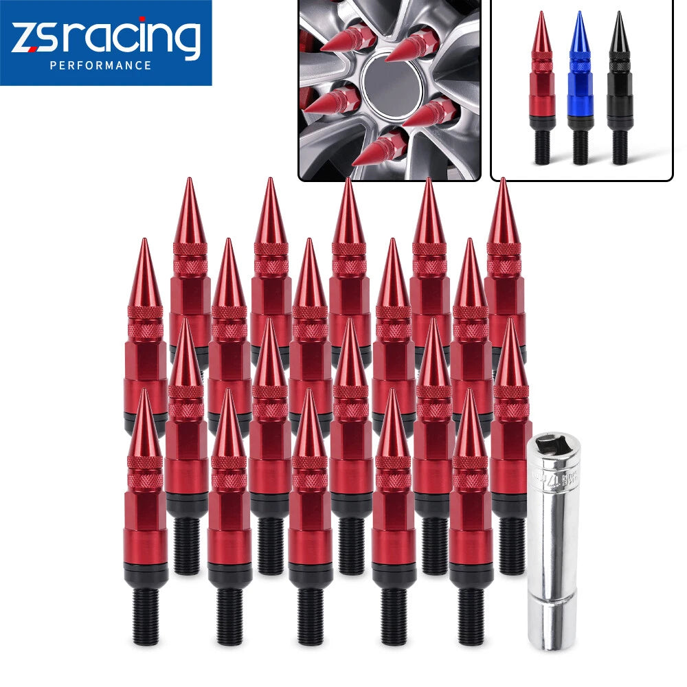 Set of 20 Racing Wheel Spike Lug Nuts for Various Models