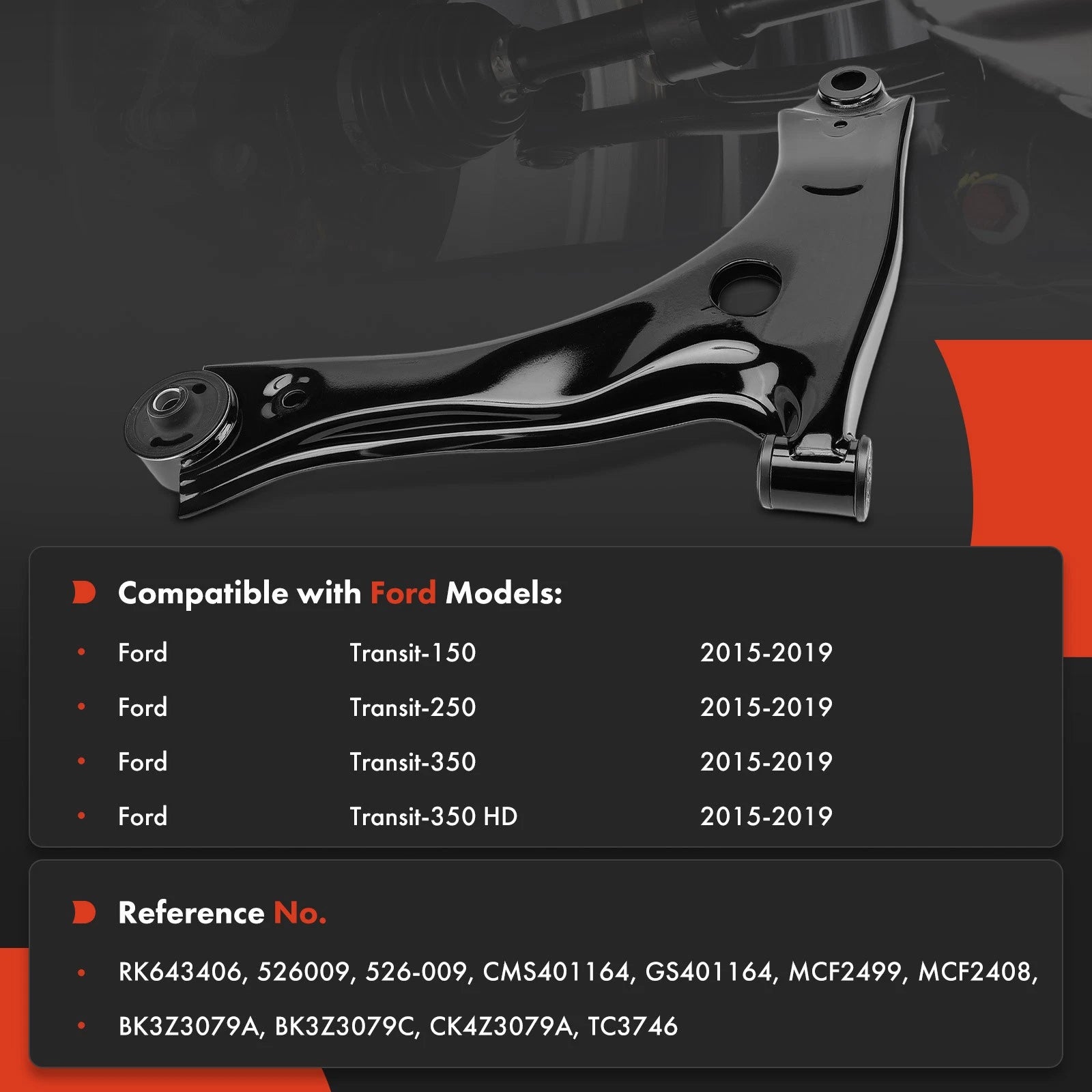 Front Left Lower Control Arm for Ford Transit-150 Transit-350 (2015-2019)