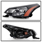 Halogen Headlight Assembly for Ford Focus (2009–2011) Black with Bulbs