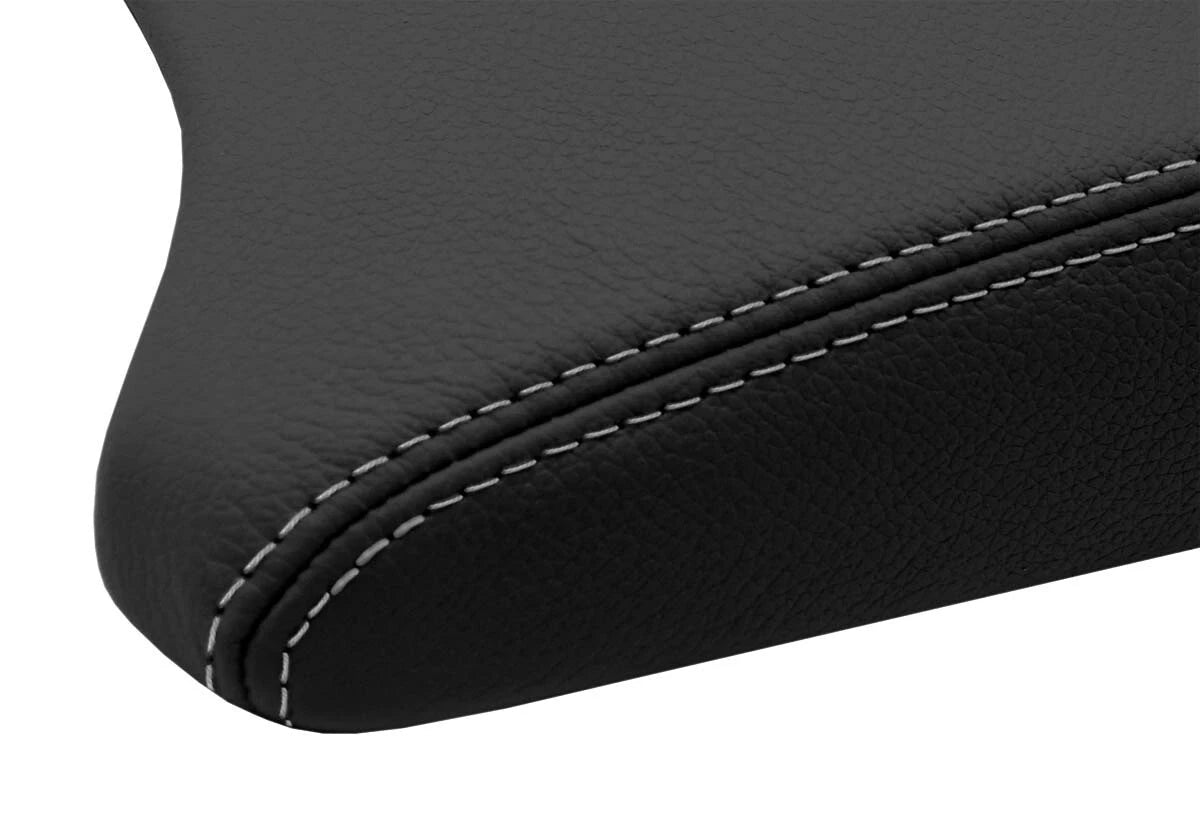 Leather Console Lid Armrest Cover for BMW X5 E53 (2000–2006) Gray Stitch