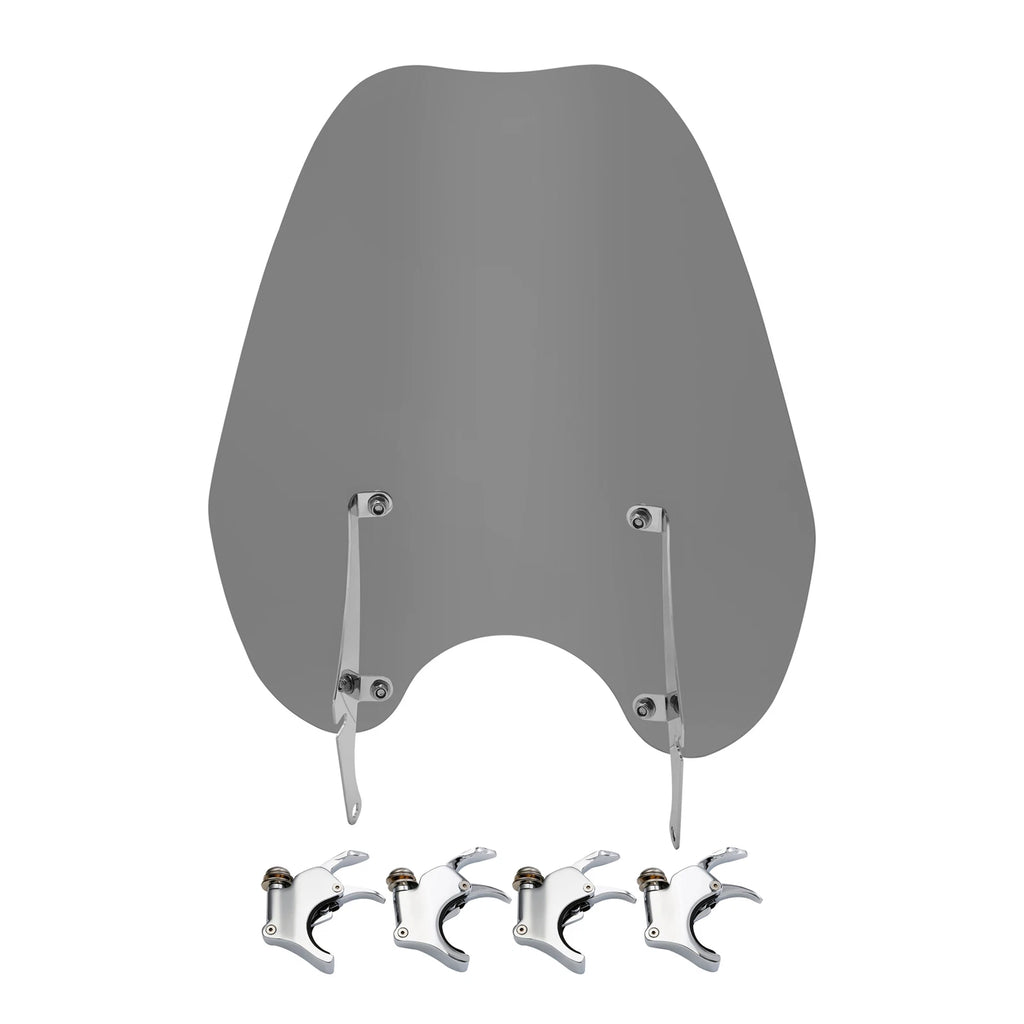 Smoke Windshield & 49MM Quick Clamps for Harley FXBB FXBR FXBRS (2018–2023)