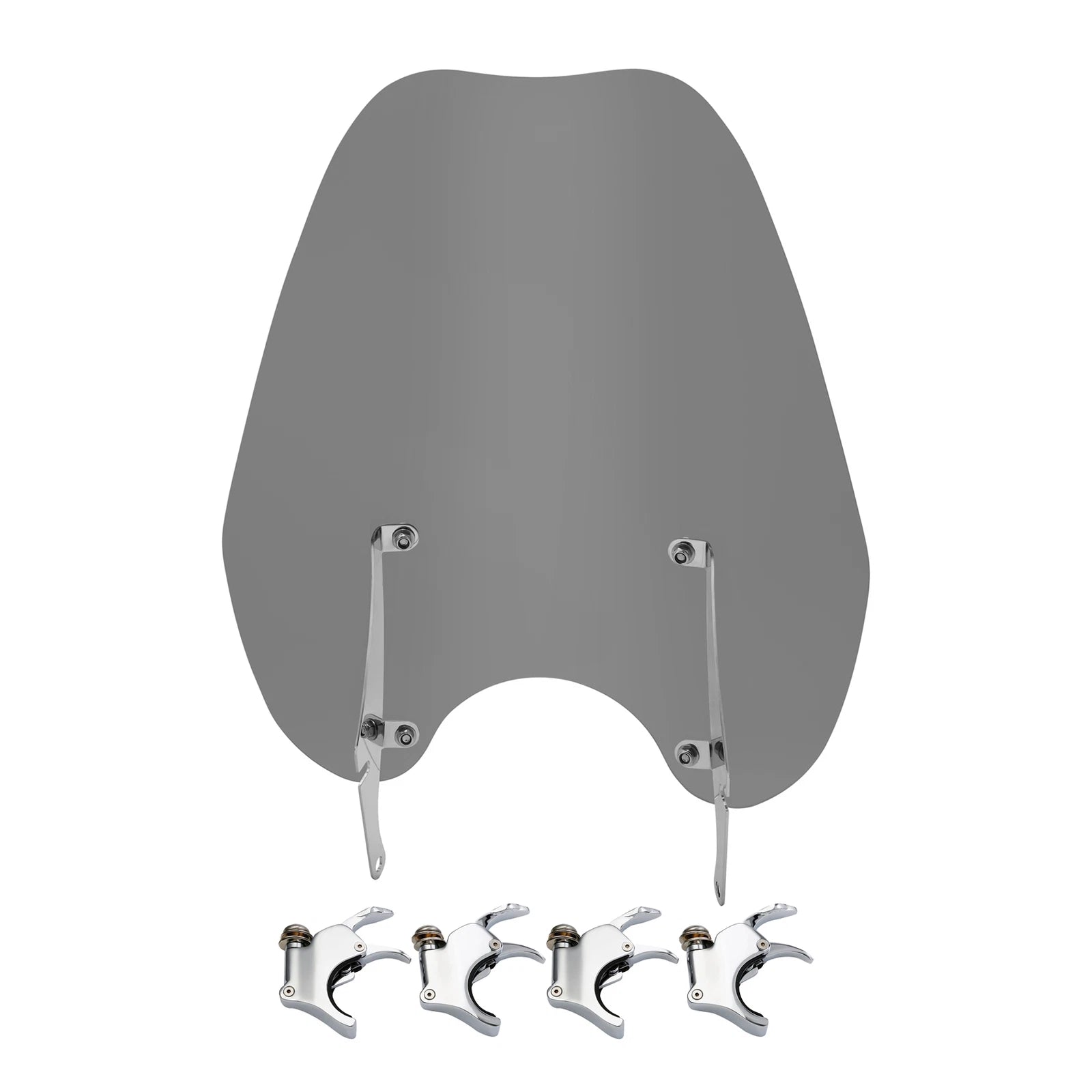 Smoke Windshield & 49MM Quick Clamps for Harley FXBB FXBR FXBRS (2018–2023)