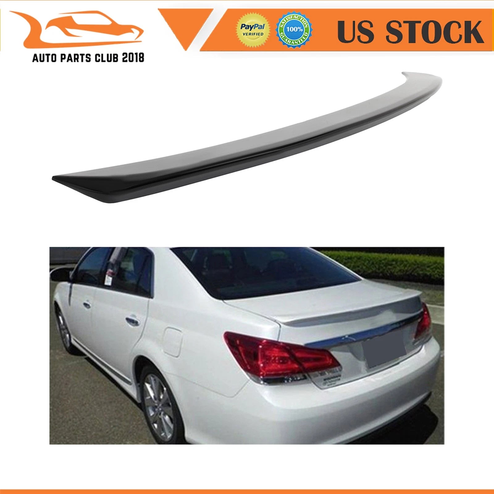 Rear Trunk Spoiler Wing for Toyota Avalon (2011–2012) Glossy Black ABS