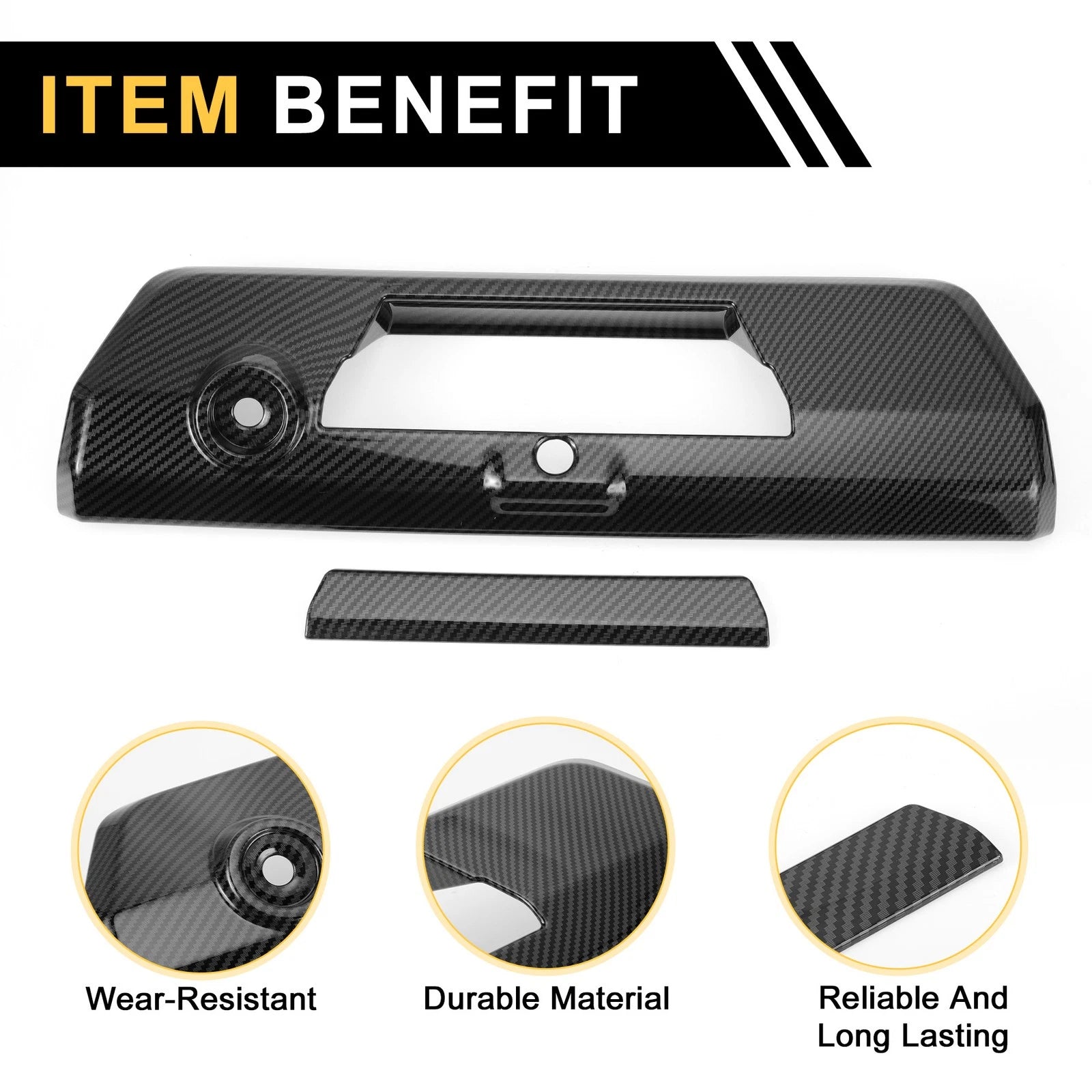 Set of 1 Carbon Fiber Tailgate Handle Cover Trim for Ford F-150 (2021–2024)